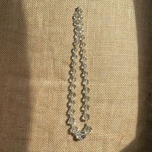 18” Vintage clear crystal necklace mid century.